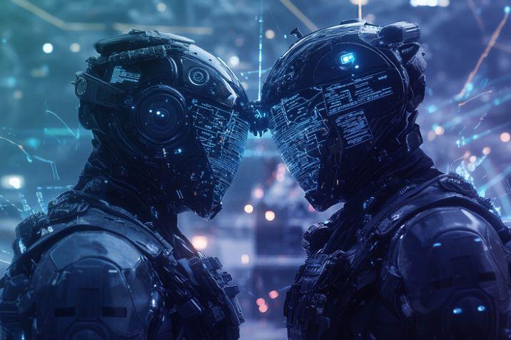 digital image of two figures facing each other